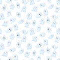 Seamless pattern with different cute ghosts.