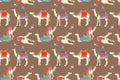 Seamless pattern with different egyptian camel