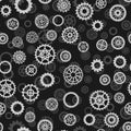 Seamless pattern with different gears Royalty Free Stock Photo