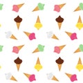 Seamless pattern with different ice-cream Royalty Free Stock Photo