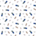 Seamless pattern with different pills Royalty Free Stock Photo