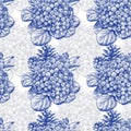 Seamless pattern with different plants drawn by hand Royalty Free Stock Photo