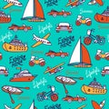 Seamless pattern with different transport.