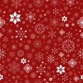 Seamless pattern with different white snowflakes Royalty Free Stock Photo