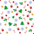 Seamless pattern with with different winter symbols. Christmas background. Royalty Free Stock Photo