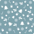 Seamless pattern with with different winter symbols. Christmas background. Royalty Free Stock Photo