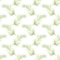 Seamless pattern with dill. Hand-drawn background. Vector illustration.