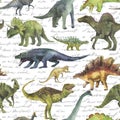 Seamless pattern with dinosaurs Royalty Free Stock Photo