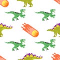 Seamless pattern with dinosaurs. Royalty Free Stock Photo