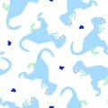 Seamless pattern with dinosaurus vector illustration.