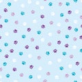 Seamless pattern with dog paws