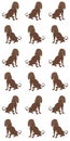 Seamless pattern with dog silhouettes on violet