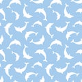 Seamless pattern with dolphins. Vector illustration. Royalty Free Stock Photo
