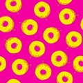 Seamless pattern with donuts. Hand drawing.