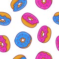 Seamless pattern with donuts.