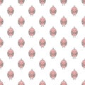 Seamless pattern with doodle bird on white background. Vector repetition cute background