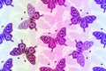 Seamless pattern with doodle butterflies Royalty Free Stock Photo