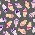 Seamless pattern with doodle colored ice cream Royalty Free Stock Photo