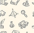 Seamless pattern. doodle education set . Vector Royalty Free Stock Photo