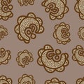 Seamless pattern.ÃÂ Doodle elements on beige background. Royalty Free Stock Photo
