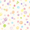 Seamless pattern with doodle of felt-tip pen