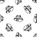 Seamless pattern doodle iron icon. Hand drawn black sketch. Sign symbol. Decoration element.  Isolated on the white background. Royalty Free Stock Photo