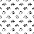 Seamless pattern doodle iron icon. Hand drawn black sketch. Sign symbol. Decoration element.  Isolated on the white background. Royalty Free Stock Photo