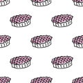 Seamless pattern with doodle pies Royalty Free Stock Photo