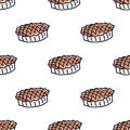 Seamless pattern with doodle pies Royalty Free Stock Photo