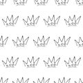 Seamless pattern of doodle queen or king crowns