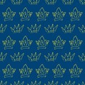 Seamless pattern of doodle queen or king crowns