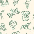 seamless pattern. doodle Scince set. Vector Royalty Free Stock Photo