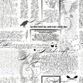Seamless pattern with doodles imitating handwritten text on a newspaper page with sketches and blots. abstract repeating Royalty Free Stock Photo