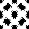 Seamless pattern with dor-beetle .Geotrupidae hand-drawn dor-beetle . Vector Royalty Free Stock Photo