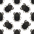 Seamless pattern with dor-beetle . Geotrupidae hand-drawn dor-beetle . Vector Royalty Free Stock Photo