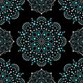 Aboriginal dot painting mandala seamless vector pattern, Australian folk art design Royalty Free Stock Photo