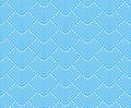 Seamless pattern with dotted scales. Vector repeating texture. Stylish blue monochrome background