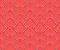 Seamless pattern with dotted scales. Vector repeating texture. Stylish red monochrome background