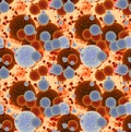 Seamless pattern with double blue and red viruses Royalty Free Stock Photo