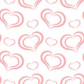 seamless pattern, double hearts, love is music, for Valentine\'s Day Royalty Free Stock Photo