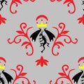 Seamless pattern with dragon