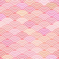 Seamless pattern dragon fish scales simple seamless pattern Nature background with japanese wave circle pattern pastel colors on l