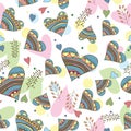 Seamless pattern of drawing doodle hearts Royalty Free Stock Photo