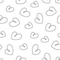 Seamless pattern for drawing a paper plane with a one line. A continuous, hand-drawn romantic heart. minimalism, vector art