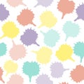 Seamless pattern, drawn abstract shapes in pastel shades on a white background. Textiles Royalty Free Stock Photo