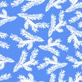 Seamless pattern of drawn frozen christmas tree branches Royalty Free Stock Photo