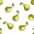 Seamless pattern with drawn pears. Fruit Illustration for healthy eating and organic foods. Can be used to fill