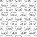 Seamless pattern with dream cat