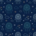 Seamless pattern with dream catchers.