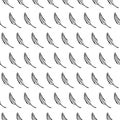 Seamless pattern with ears of wheat. Vector black and white illustration of a line on a white background. Doodle style Royalty Free Stock Photo